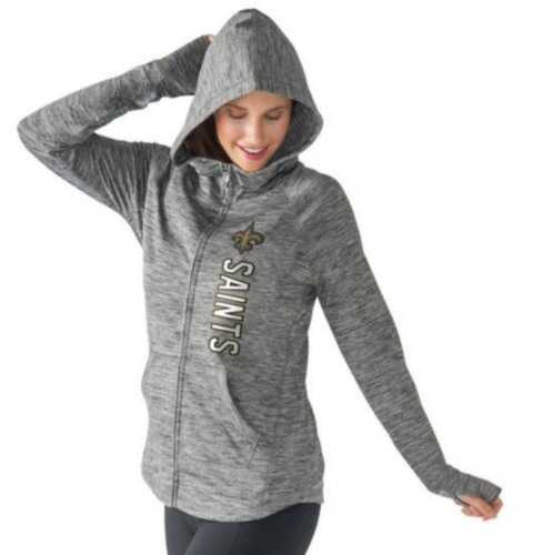 Women's NFL New Orleans Saints G-III 4Her by Carl Banks Recovery Full-Zip Hoodie Heathered Gray