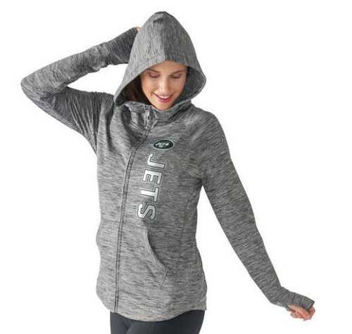 Women's NFL New York Jets G-III 4Her by Carl Banks Recovery Full-Zip Hoodie Heathered Gray