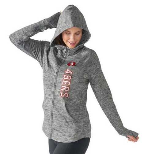 Women's NFL San Francisco 49ers G-III 4Her by Carl Banks Recovery Full-Zip Hoodie Heathered Gray