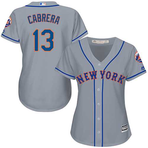 Women's New York Mets #13 Asdrubal Cabrera Grey Road Stitched MLB Jersey
