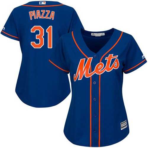 Women's New York Mets #31 Mike Piazza Blue Alternate Stitched MLB Jersey