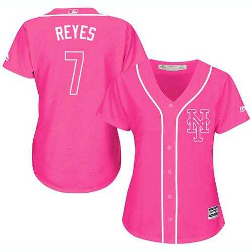 Women's New York Mets #7 Jose Reyes Pink Fashion Stitched MLB Jersey