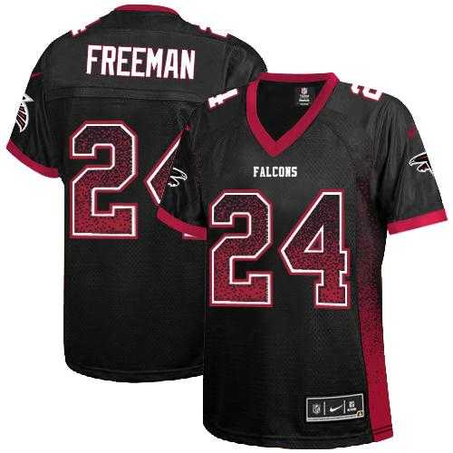 Women's Nike Atlanta Falcons #24 Devonta Freeman Black Alternate Stitched NFL Elite Drift Fashion Jersey