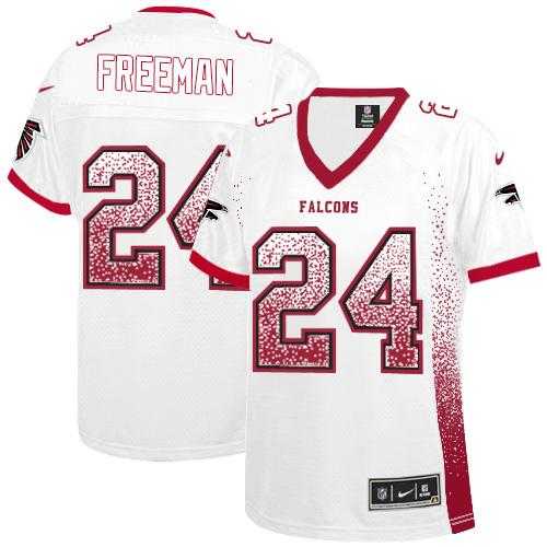 Women's Nike Atlanta Falcons #24 Devonta Freeman White Stitched NFL Elite Drift Fashion Jersey