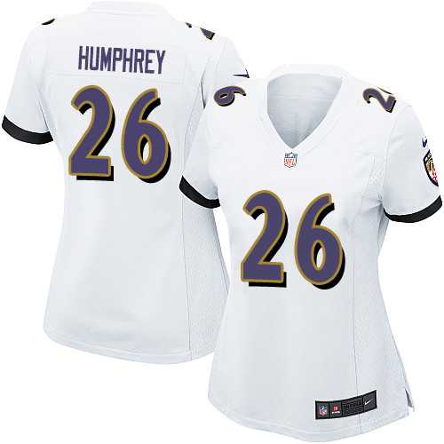Women's Nike Baltimore Ravens #26 Marlon Humphrey White Stitched NFL New Elite Jersey