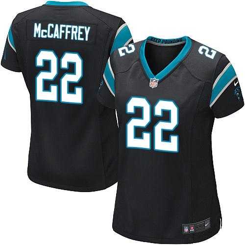 Women's Nike Carolina Panthers #22 Christian McCaffrey Black Team Color Stitched NFL Elite Jersey
