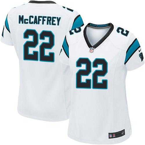 Women's Nike Carolina Panthers #22 Christian McCaffrey White Stitched NFL Elite Jersey