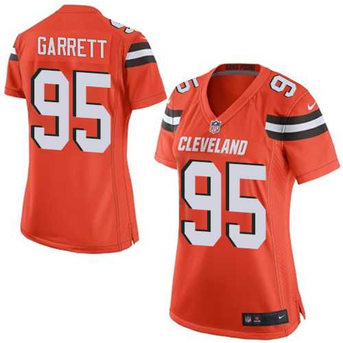 Women's Nike Cleveland Browns #95 Myles Garrett Orange Alternate Stitched NFL New Elite Jersey