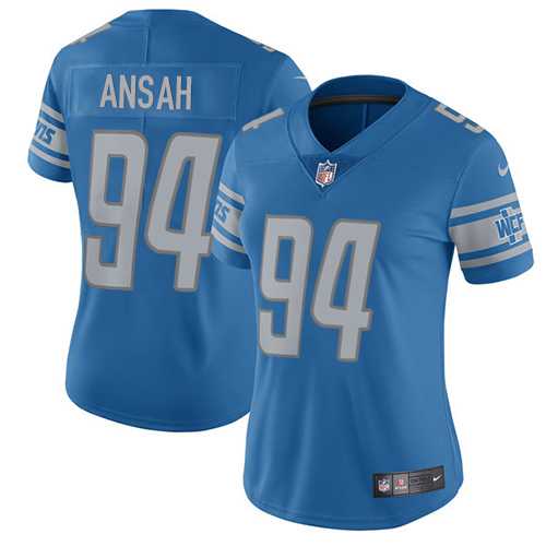 Women's Nike Detroit Lions #94 Ziggy Ansah Light Blue Team Color Stitched NFL Limited Jersey