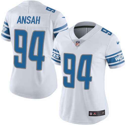 Women's Nike Detroit Lions #94 Ziggy Ansah White Stitched NFL Limited Jersey