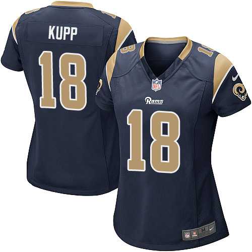 Women's Nike Los Angeles Rams #18 Cooper Kupp Navy Blue Team Color Stitched NFL Elite Jersey