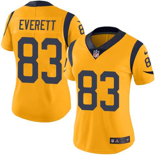 Women's Nike Los Angeles Rams #83 Gerald Everett Gold Stitched NFL Limited Rush Jersey