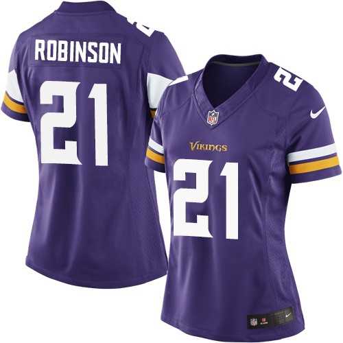 Women's Nike Minnesota Vikings #21 Josh Robinson Purple Stitched NFL Jersey