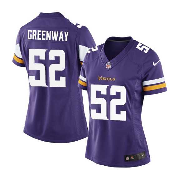 Women's Nike Minnesota Vikings #52 Chad Greenway Purple Elite Jersey
