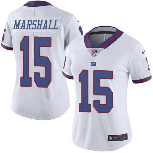 Women's Nike New York Giants #15 Brandon Marshall WhiteStitched NFL Limited Rush Jersey