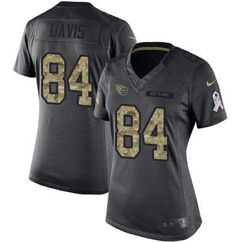 Women's Nike Tennessee Titans #84 Corey Davis Black Stitched NFL Limited 2016 Salute to Service Jersey