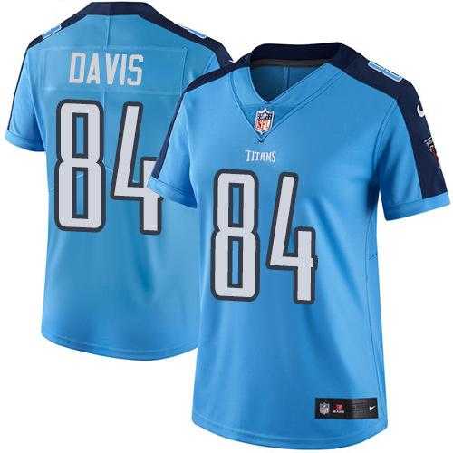 Women's Nike Tennessee Titans #84 Corey Davis Light Blue Stitched NFL Limited Rush Jersey