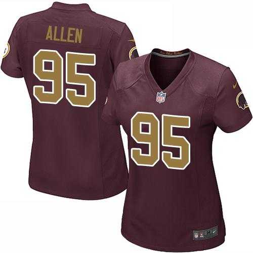 Women's Nike Washington Redskins #95 Jonathan Allen Burgundy Red Alternate Stitched NFL Elite Jersey