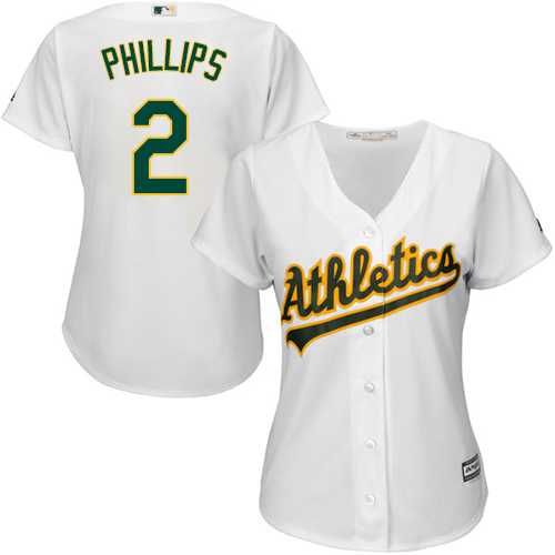 Women's Oakland Athletics #2 Tony Phillips White Home Stitched MLB Jersey