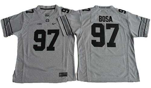Women's Ohio State Buckeyes #97 Joey Bosa Gridion Grey II Stitched NCAA Jersey