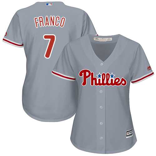 Women's Philadelphia Phillies #7 Maikel Franco Grey Road Stitched MLB Jersey