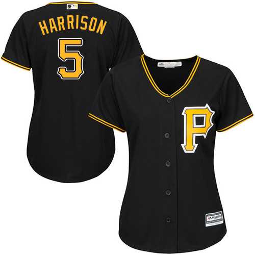 Women's Pittsburgh Pirates #5 Josh Harrison Black Alternate Stitched MLB Jersey
