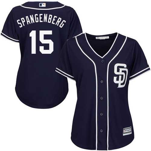 Women's San Diego Padres #15 Cory Spangenberg Navy Blue Alternate Stitched MLB Jersey