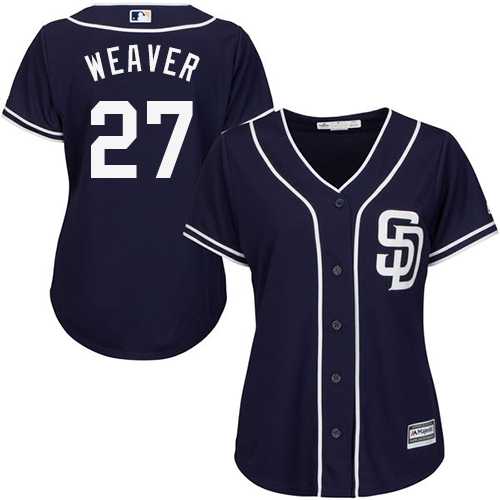 Women's San Diego Padres #27 Jered Weaver Navy Blue Alternate Stitched MLB Jersey