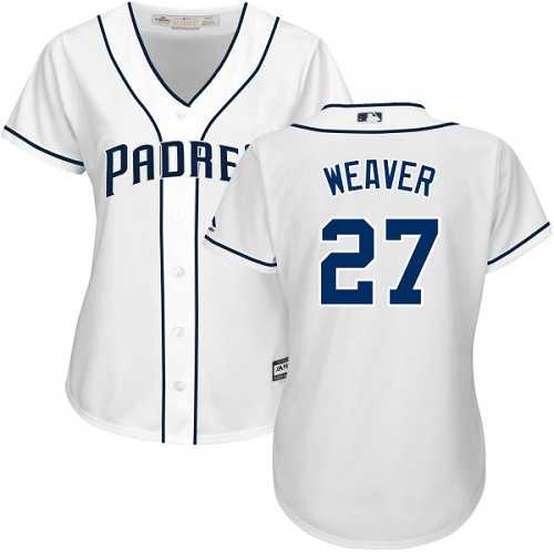 Women's San Diego Padres #27 Jered Weaver White Home Stitched MLB Jersey