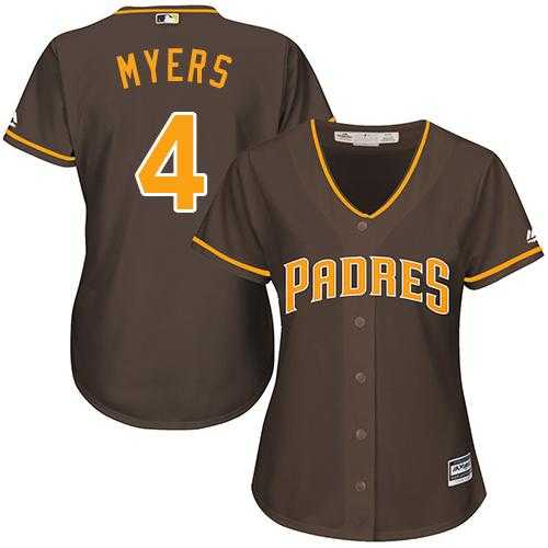 Women's San Diego Padres #4 Wil Myers Brown Alternate Stitched MLB Jersey