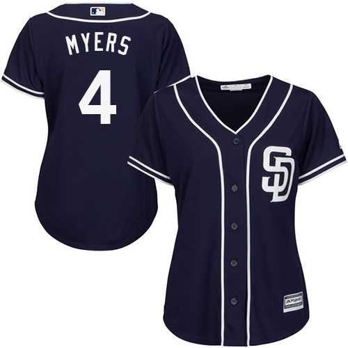 Women's San Diego Padres #4 Wil Myers Navy Blue Alternate Stitched MLB Jersey