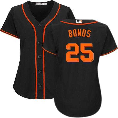 Women's San Francisco Giants #25 Barry Bonds Black Alternate Stitched MLB Jersey