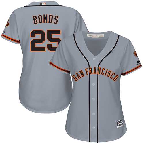 Women's San Francisco Giants #25 Barry Bonds Grey Road Stitched MLB Jersey