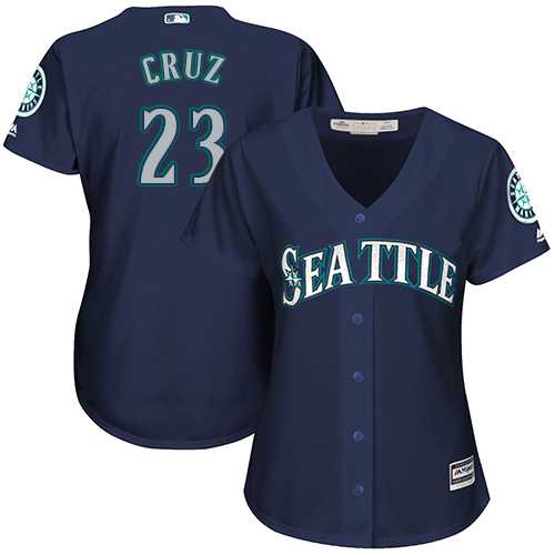 Women's Seattle Mariners #23 Nelson Cruz Navy Blue Alternate Stitched MLB Jersey