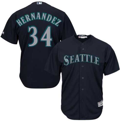 Women's Seattle Mariners #34 Felix Hernandez Navy Blue Alternate Stitched MLB Jersey