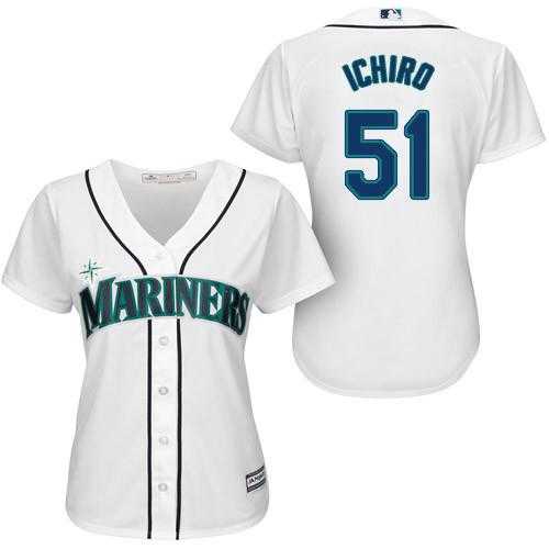 Women's Seattle Mariners #51 Ichiro Suzuki White Fashion Stitched MLB Jersey