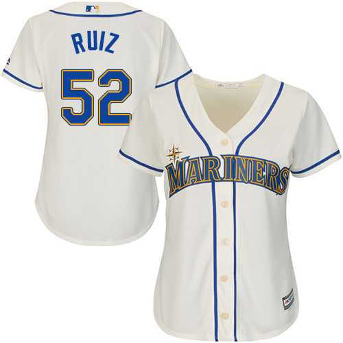 Women's Seattle Mariners #52 Carlos Ruiz Cream Alternate Stitched MLB Jersey