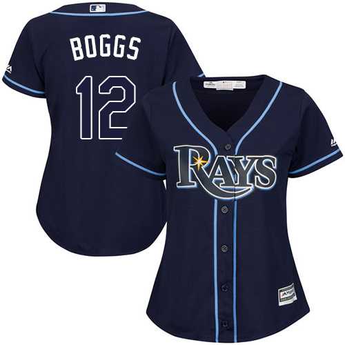 Women's Tampa Bay Rays #12 Wade Boggs Dark Blue Alternate Stitched MLB Jersey