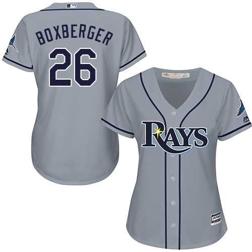 Women's Tampa Bay Rays #26 Brad Boxberger Grey Road Stitched MLB Jersey