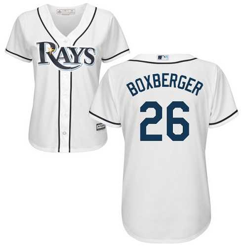 Women's Tampa Bay Rays #26 Brad Boxberger White Home Stitched MLB Jersey