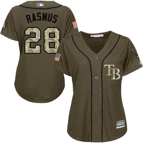 Women's Tampa Bay Rays #28 Colby Rasmus Green Salute to Service Stitched MLB Jersey