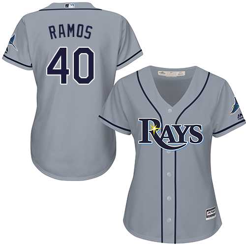 Women's Tampa Bay Rays #40 Wilson Ramos Grey Road Stitched MLB Jersey