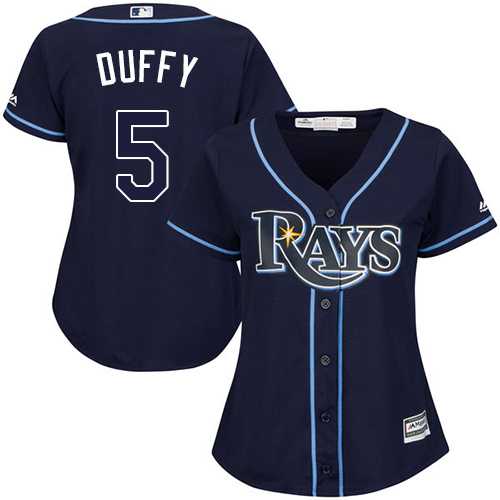Women's Tampa Bay Rays #5 Matt Duffy Dark Blue Alternate Stitched MLB Jersey