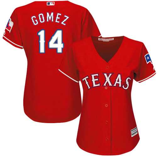Women's Texas Rangers #14 Carlos Gomez Red Alternate Stitched MLB Jersey