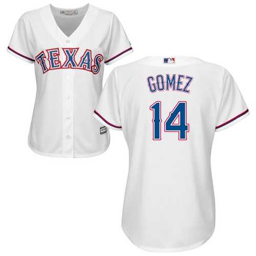 Women's Texas Rangers #14 Carlos Gomez White Home Stitched MLB Jersey