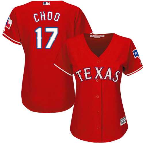 Women's Texas Rangers #17 Shin-Soo Choo Red Alternate Stitched MLB Jersey