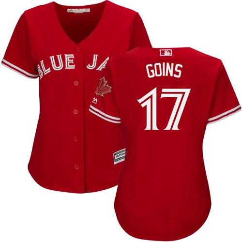 Women's Toronto Blue Jays #17 Ryan Goins Red Canada Day Stitched MLB Jersey