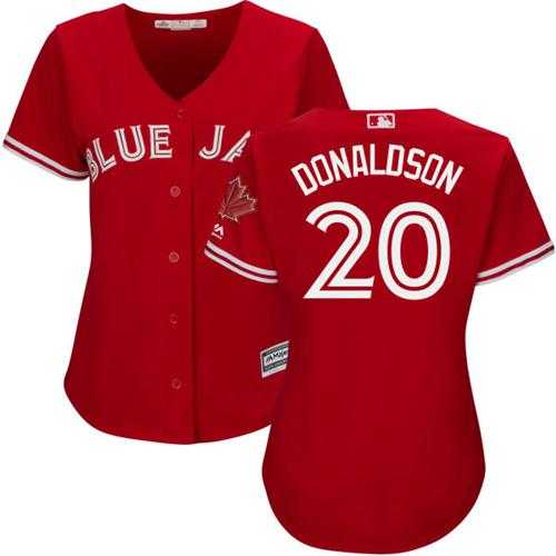 Women's Toronto Blue Jays #20 Josh Donaldson Red Canada Day Stitched MLB Jersey