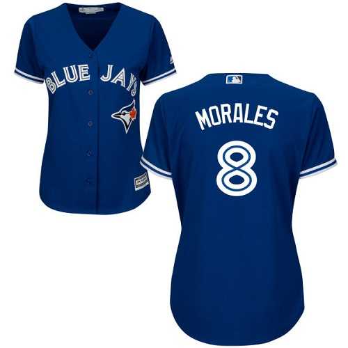 Women's Toronto Blue Jays #8 Kendrys Morales Blue Alternate Stitched MLB Jersey