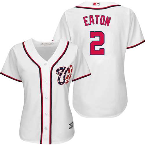 Women's Washington Nationals #2 Adam Eaton White Home Stitched MLB Jersey